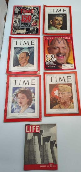 TIME MAGAZINE'S 1945(2),1947(2),1989&1998, LIFE MAGAZINE 1936