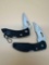 SET OF 2 SMALL POCKET KNIVES ONE WITH CURVED BLADE