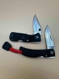 LOT OF 2 SMALL POCKET KNIVES BLACK HANDLES