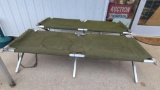 PAIR OF FOLDING COTS - MILITARY STYLE