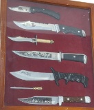STAINLESS STEEL KNIFE COLLECTION INCLUDING SHARPENER AND CASE