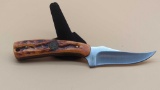 NAHC NORTH AMERICAN HUNTING CLUB - ORANGE FIXED BLADE SKINNING KNIFE