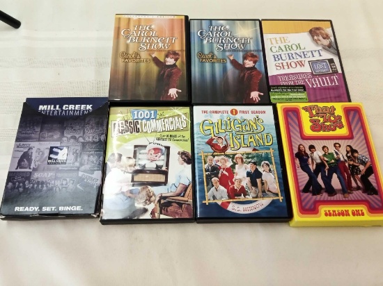 ASSORTED DVDS COMPLETE SERIES OF "I DREAM OF JEANNIE" COLLECTORS EDITION CAROL BURNETT,AND OTHERS.