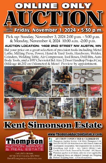 KENT SIMONSON ONLINE ONLY TOOLS & 57 CHEVY BEL AIR