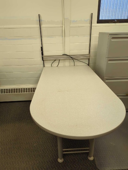 WALL MOUNTED CURVER TABLE 72"X36" ADJUSTABLE WITH WALL BRACKETS TO BE REMOVED