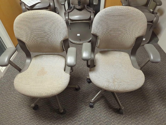 OFFICE CHAIRS ON WHEELS - PAIR 19"X20"X35"