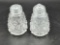 DIAMOND POINT PATTERN SALT & PEPPER SHAKERS GLASS