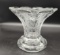ETCHED SCALLOPED TOP CLEAR GLASS VASE