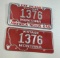 VINTAGE MONTANA LICENSE PLATES WITH EAT BEANS AMERICA NEEDS GAS FRAME