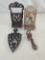 PRIMITIVE MATCH BOXES, TRIVET & CHILD'S HAND MIXER