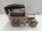 1918 FORD CROWN CAR MUSICAL DECANTER WITH SHOT GLASSES EMPTY WORKS