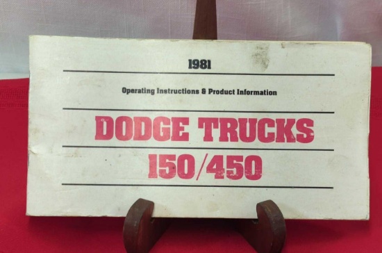 1981 DODGE TRUCKS 150/450 OPERATING INSTRUCTIONS & PRODUCT INFORMATION BOOKLET