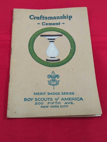 CRAFTSMANSHIP -CEMENT- MERIT BADGE SERIES BOY SCOUTS OF AMERICA BOOKLET 1927 3376