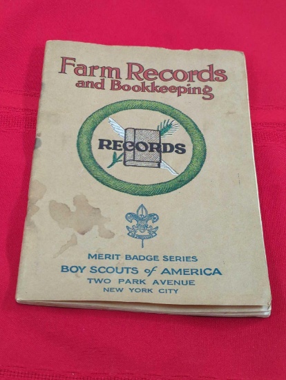 FARM RECORDS AND BOOKKEEPING MERIT BADGE SERIES BOY SCOUTS OF AMERICA BOOKLET 1929 - 3349