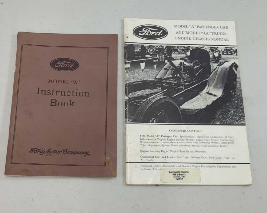 FORD MODEL "A" INSTRUCTION BOOK & MODEL "A" PASSENGER CAR AND MODEL"AA" TRUCK ENGINE-CHASSIS MANUAL