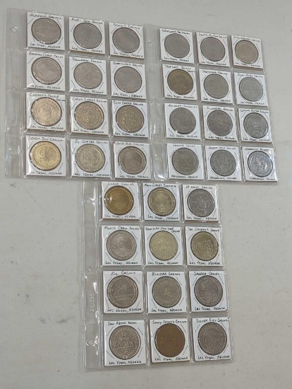 36 NEVADA $1 GAMING TOKEN LOT - SEE PICS FOR CASINO & LOCATION INFO