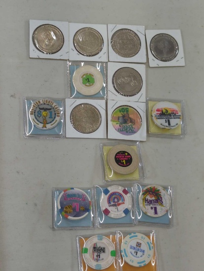 16 CASINO GAMING TOKENS - SOUTH DAKOTA, WISCONSIN, LOUISIANA & MISSISSIPPI