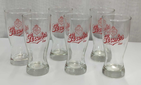 STROH'S,BEER GLASSES (6)