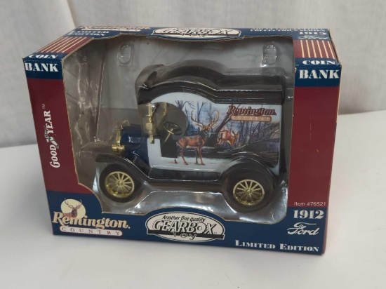 REMINGTON COUNTRY 1912 FORD COIN BANK HEAVY DIE CAST 1:24 SCALE REPLICA