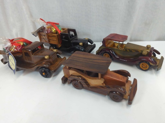 WOOD DECORATIVE VINTAGE STYLE CARS & TRUCKS