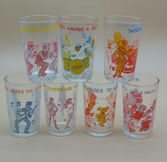 1971 ARCHIE COMIC PUBLICATIONS JELLY-JUICE GLASSES LOT