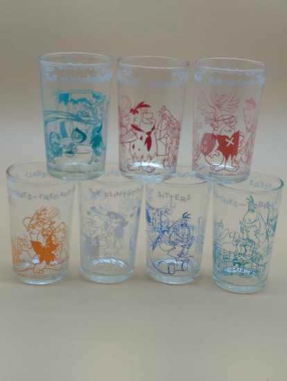 HANNA-BARBERA PRODUCTIONS 1962-64 JELLY-JUICE GLASSES - THE FLINTSTONES