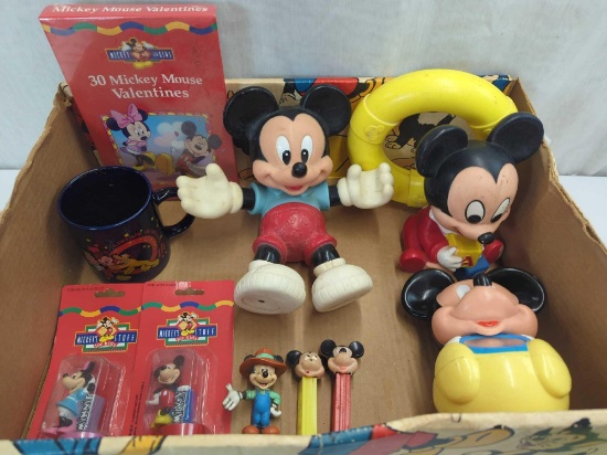 MICKEY MOUSE FIGURES, CUP, PEX DISPENSERS , STAMPERS VALENTINES