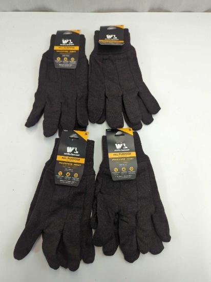 ALL PURPOSE WELLS LAMONT WORK GLOVES SIZE S (4) NEW