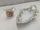 CHERUB CREAMER , RS PRUSSIA LEAF BOWL