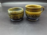 WADE IRISH PORCELAIN CREAMER AND SUGAR BOWL SET