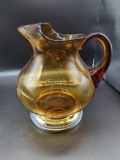 FARBER BROS KROME AMBER GLASS PITCHER
