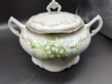 OLD IVORY GERMAN SOUP BOWL WITH COVER