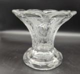 ETCHED SCALLOPED TOP CLEAR GLASS VASE