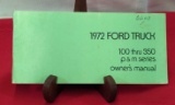 1972 FORD TRUCK 100-350 P&M SERIES OWNER'S MANUAL 1972 4TH PRINTING