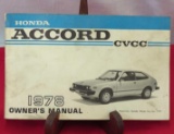 1978 HONDA ACCORD CVCC OWNERS MANUAL