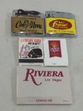 LAKE TAHOE CAL NEVA & HOTEL - FREEMONT AND CASINO LIGHTERS & CASINO MATCHES & SEWING KIT