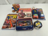JEFF GORDON ,PLAYING CARDS ,NOTEPAD& PEN, AIR FRESHENER, SOFT CAR& BEAR