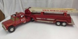 NYLINT AREIAL HOOK N LADDER FIRE TRUCK DIE CAST METAL REPLICA LADDER GOES UP AND DOWN