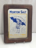 MORTON SALT MIRROR IN WOOD FRAME 11