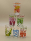 1974 WARNER BROS. VINTAGE JELLY JAR GLASSES LOONEY TOONS - FOGHORN LEGHORN, BUGS BUNNY, ELMER FUDD,