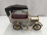 1918 FORD CROWN CAR MUSICAL DECANTER WITH SHOT GLASSES EMPTY WORKS