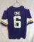 MINNESOTA VIKINGS JERSEY #6 LEWIS CINE SIGNED WITH CERTIFICATE OF AUTHENTICITY SIZE LARGE