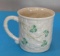 BELLEEK IRELAND MILLENNIUM 2000 SHAMROCK BASKET WEAVE CUP 2.5