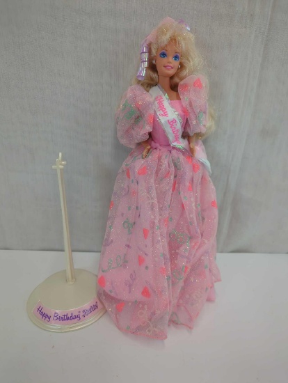 BARBIE DOLL 1990 HAPPY BIRTHDAY BARBIE WITH STAND NO BOX MADE BY MATELL
