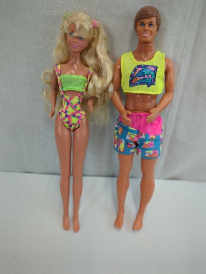 BARBIE DOLLS HAWAIIAN FUN KEN AND BARBIE NO BOX NOT COMPLETE