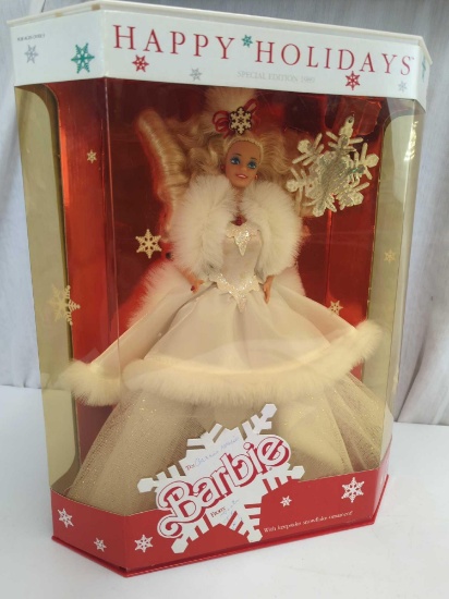 BARBIE DOLL SPECIAL EDITION 1989 HAPPY HOLIDAYS W/ KEEPSAKE ORNAMENT