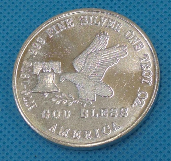 TRI-STATE REFINING ONE TROY OZ. .999 FINE SILVER ROUND