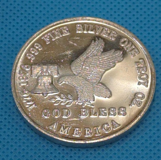 TRI-STATE REFINING ONE TROY OZ. .999 FINE SILVER ROUND