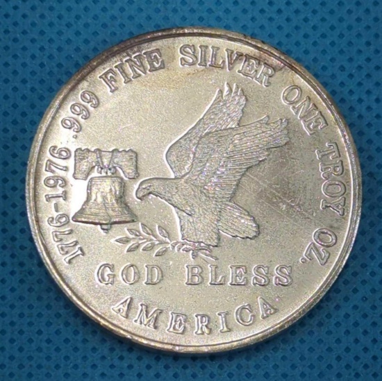 TRI-STATE REFINING ONE TROY OZ. .999 FINE SILVER ROUND