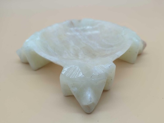 MARBLE CARVED ASHTRAY 8"